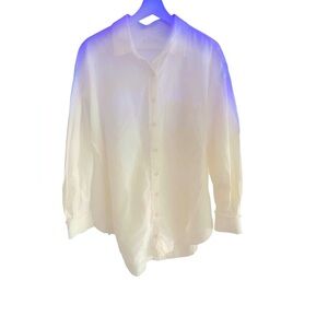 Free people  oversized  long sleeve cream color button shirt  sz Medium